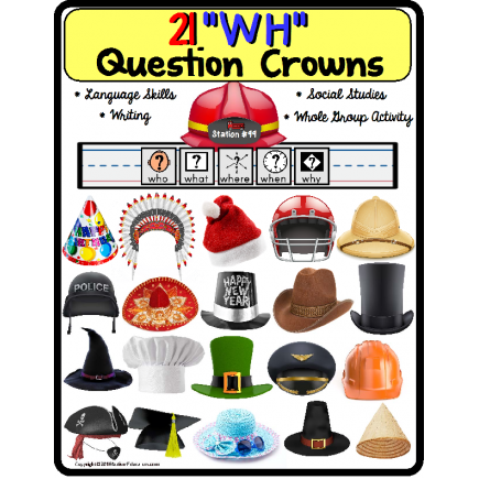 WH Question CROWNS for Autism and Special Education/Language Skills